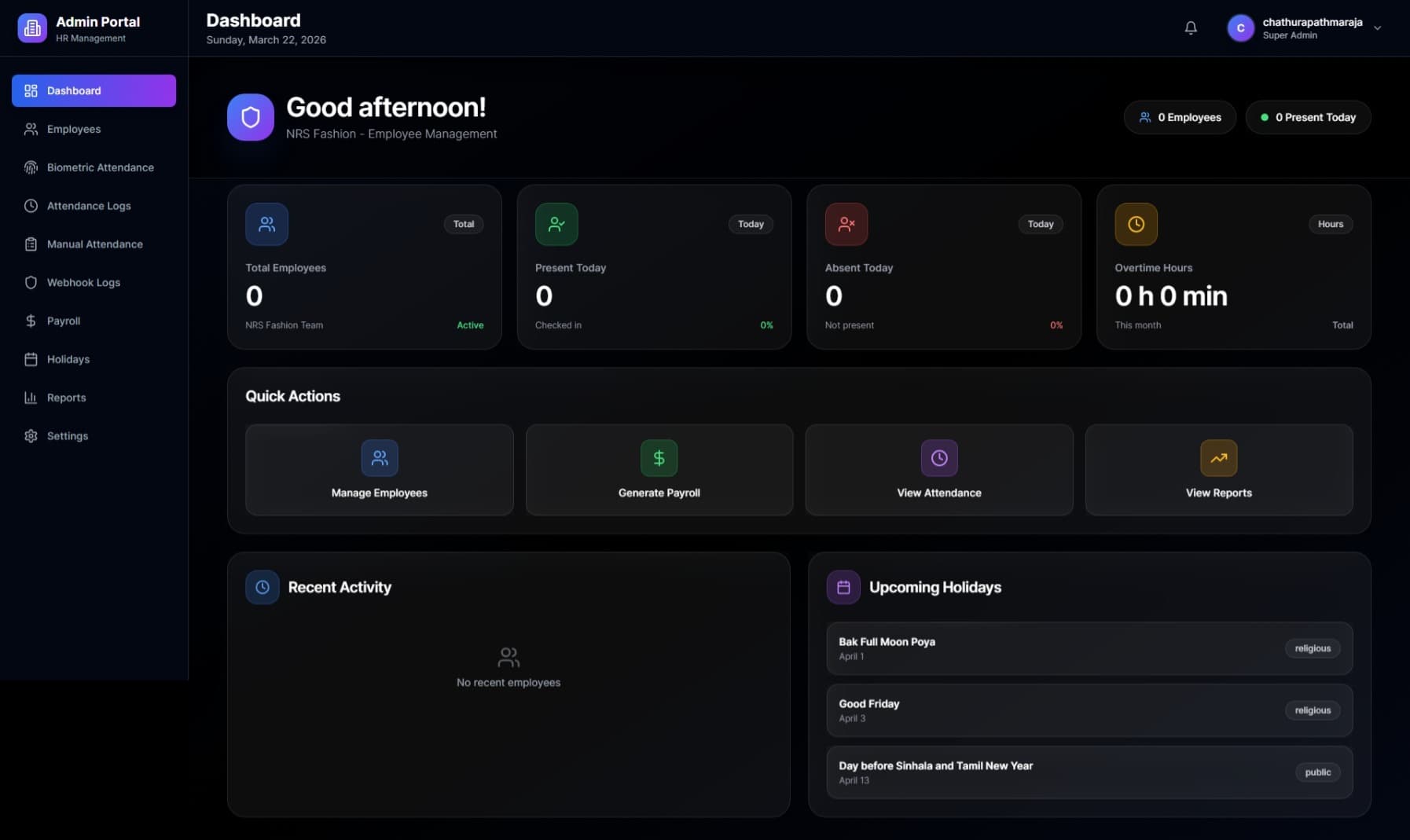 Professional Employee Management System